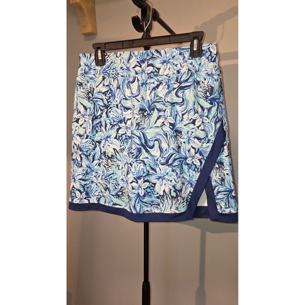 Stella Parker Sport Blue Floral Athletic Golf Tennis Skort Skirt Womens Medium